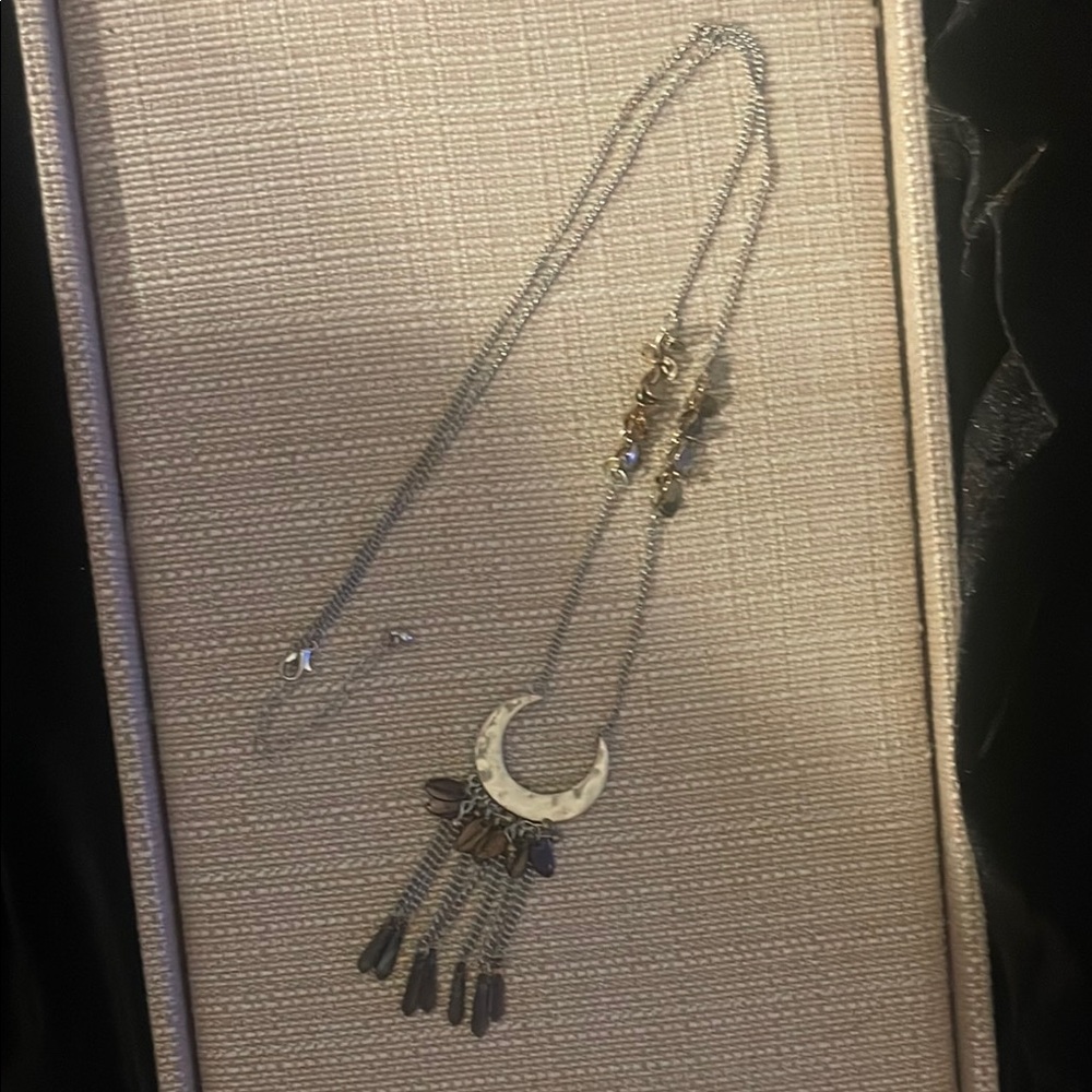 Bohemian Silver Beaded Charm Necklace